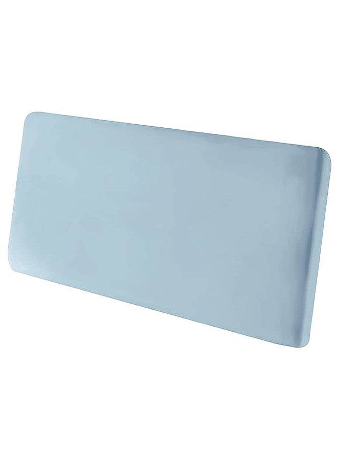 CONRUSER Stretch Cushion Cover, Soft Velvet Plush Cushion Slipcovers Loveseat Sofa Covers Couch Seat Covers Furniture Protector with Elastic Bottom (Medium, Light Blue) - Image 1